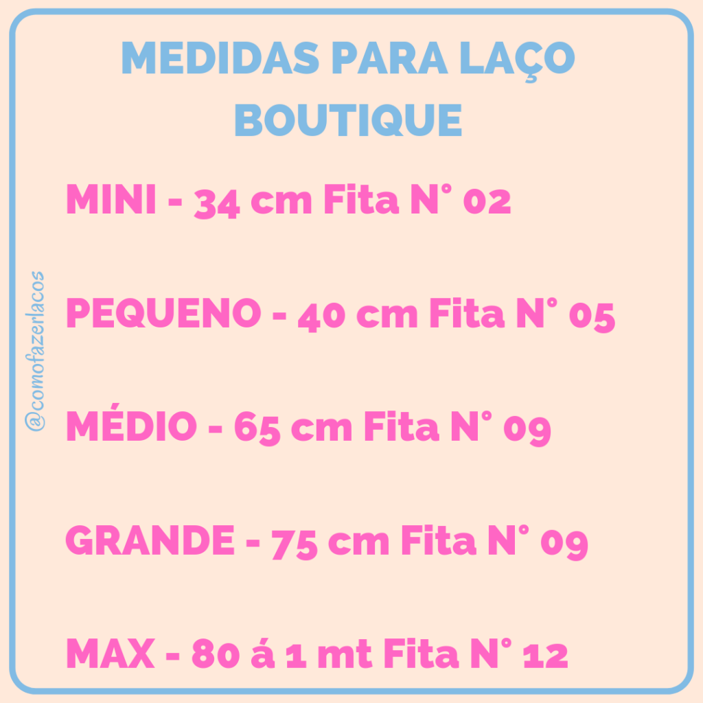 medidas para laço boutique - comofazerlacos.net